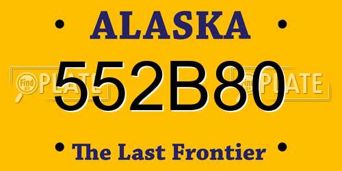 552B80 Alaska License Plate