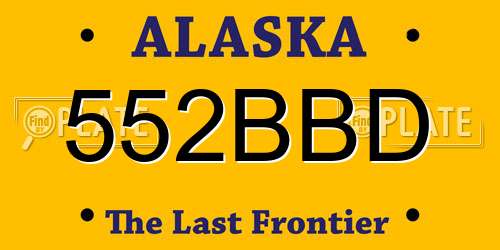 552BBD Alaska License Plate