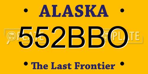 552BBO Alaska License Plate