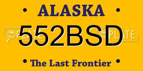 552BSD Alaska License Plate