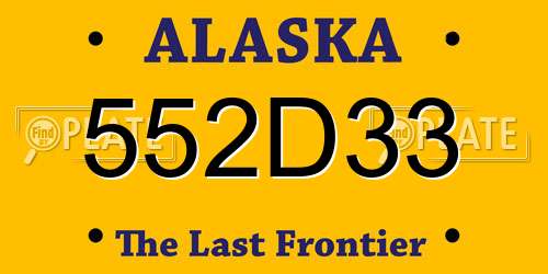 552D33 Alaska License Plate