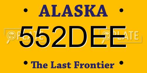 552DEE Alaska License Plate