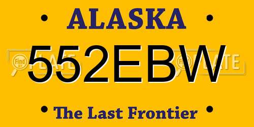 552EBW Alaska License Plate