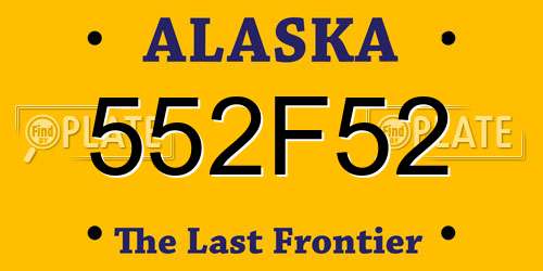 552F52 Alaska License Plate
