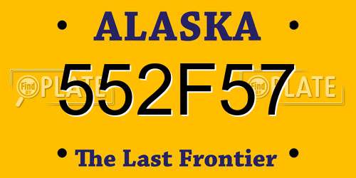 552F57 Alaska License Plate