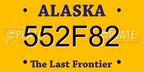 552F82 Alaska License Plate