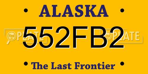 552FB2 Alaska License Plate