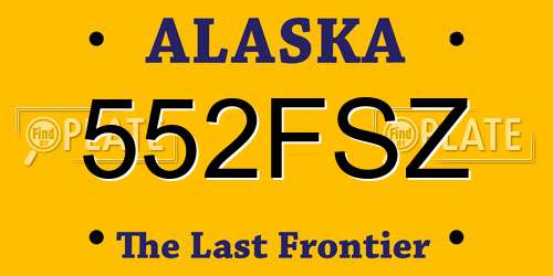 552FSZ Alaska License Plate