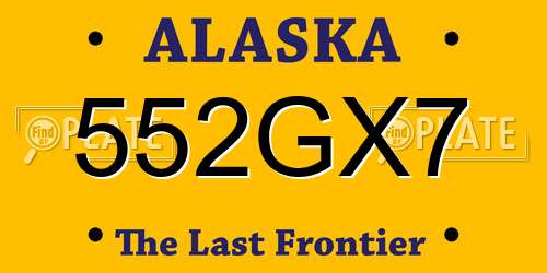 552GX7 Alaska License Plate