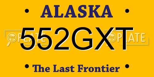 552GXT Alaska License Plate