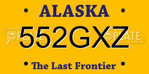 552GXZ Alaska License Plate