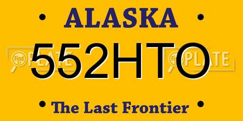 552HTO Alaska License Plate