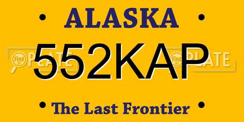 552KAP Alaska License Plate