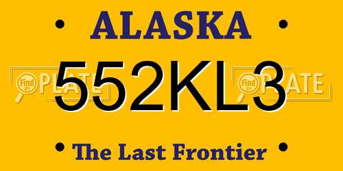 552KL3 Alaska License Plate