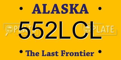 552LCL Alaska License Plate