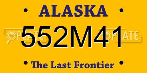 552M41 Alaska License Plate