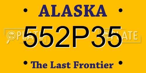 552P35 Alaska License Plate