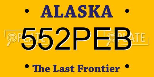 552PEB Alaska License Plate