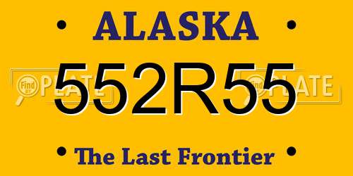 552R55 Alaska License Plate