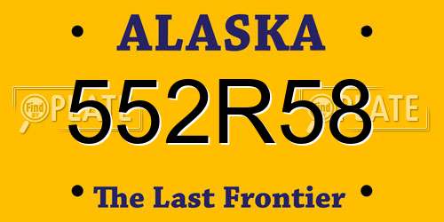 552R58 Alaska License Plate