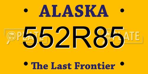 552R85 Alaska License Plate