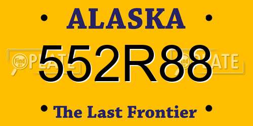 552R88 Alaska License Plate