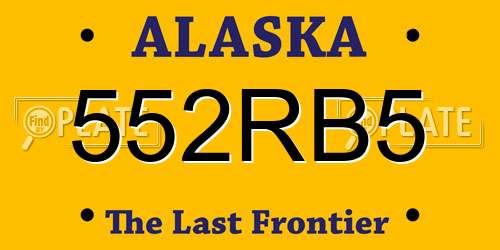 552RB5 Alaska License Plate