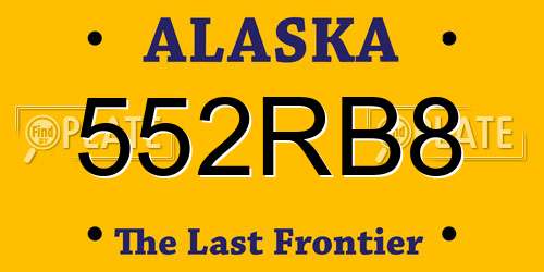 552RB8 Alaska License Plate