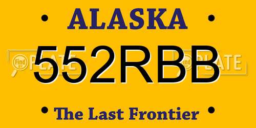 552RBB Alaska License Plate