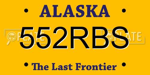 552RBS Alaska License Plate