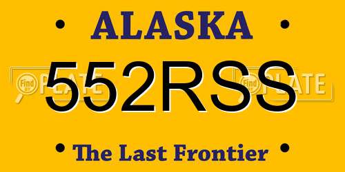 552RSS Alaska License Plate
