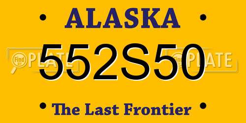 552S50 Alaska License Plate