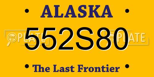 552S80 Alaska License Plate