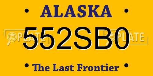 552SB0 Alaska License Plate