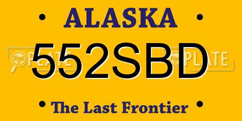 552SBD Alaska License Plate