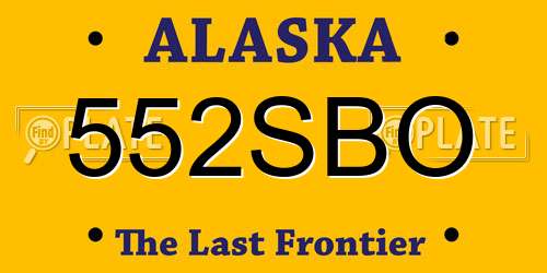 552SBO Alaska License Plate