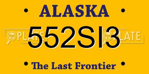 552SI3 Alaska License Plate
