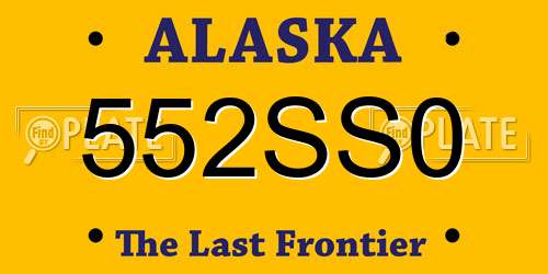 552SS0 Alaska License Plate