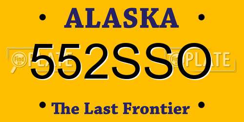552SSO Alaska License Plate