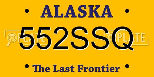 552SSQ Alaska License Plate