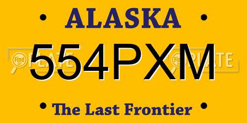 554PXM Alaska License Plate