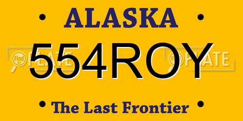 554ROY Alaska License Plate