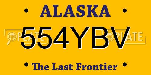 554YBV Alaska License Plate