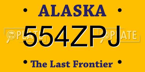 554ZPJ Alaska License Plate