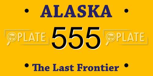 555 Alaska License Plate