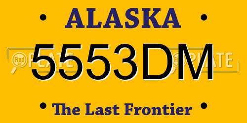 5553DM Alaska License Plate