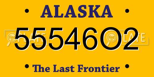 55546O2 Alaska License Plate