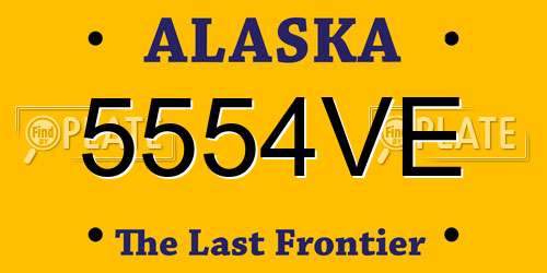 5554VE Alaska License Plate
