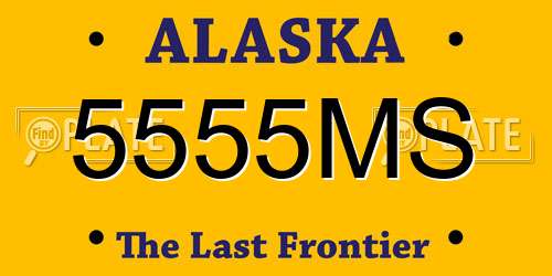 5555MS Alaska License Plate