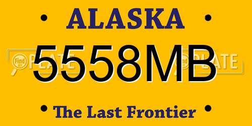 5558MB Alaska License Plate
